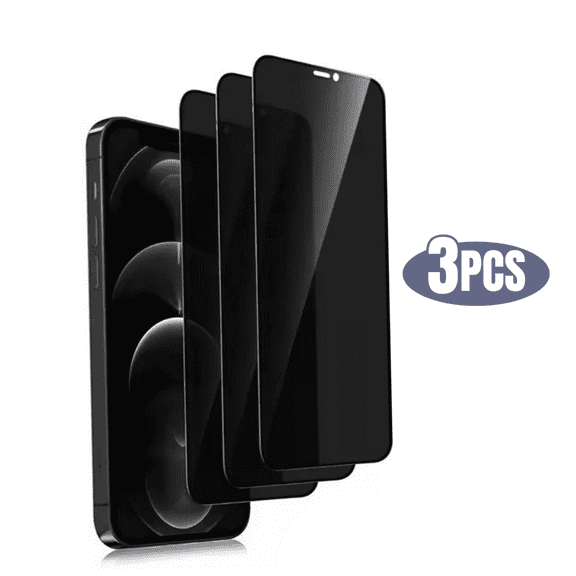 3 Pack BLUUMTEK Privacy Screen Protector for iPhone 12/ 12 Pro Tempered Glass 9H Hardness Anti-Peep