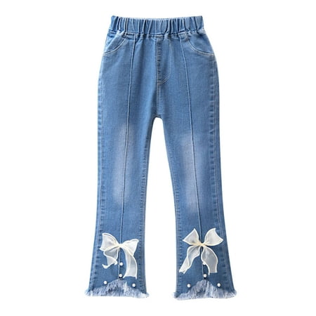 

Dezsed Toddler Pants Clearance Toddler Kids Baby Girls Fashion Cute Sweet Boe Flared Pants Trousers Jeans Pants White 5-6Years