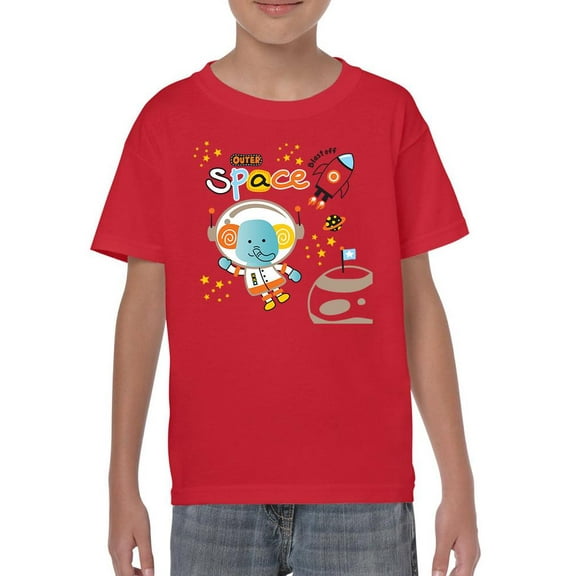 Astronaut Elephant Outer Space T-Shirt Juniors -Image by Shutterstock,  Small