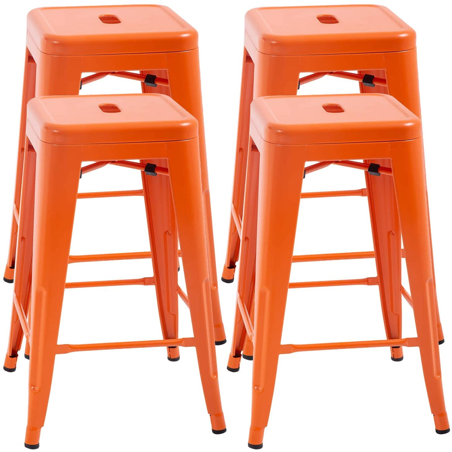 LCH Metal Bar Stools Set of 4 Counter Height Barstool Stackable