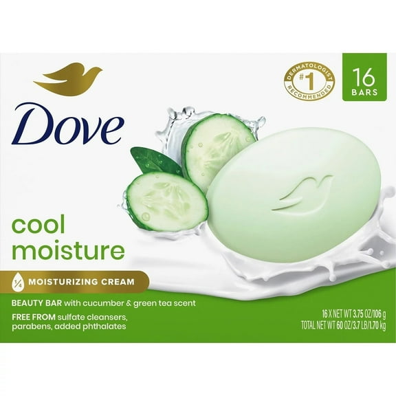 Dove Go Fresh Cool Moisture Beauty Bar 3.75 Ounce (16 Count)