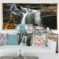 thumbnail image 1 of Designart - Cascade à Mouvement Lent sur Rochers - Impression sur Toile Encadrée Paysage, 1 of 1