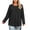 Black, variant on Plus Size Long Sleeve Tunic Top for Women Ghalytn Crew Neck Loose Tee - Curved Hem Side Split Casual Top L-4XL