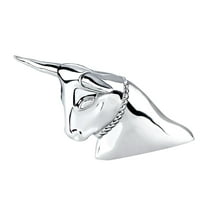 Chrome Long Horn Bull Hood Ornament