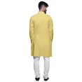 thumbnail image 3 of Atasi Solid Indian Fashion For Men Cotton Slub Button Down Kurta For Men, 3 of 6
