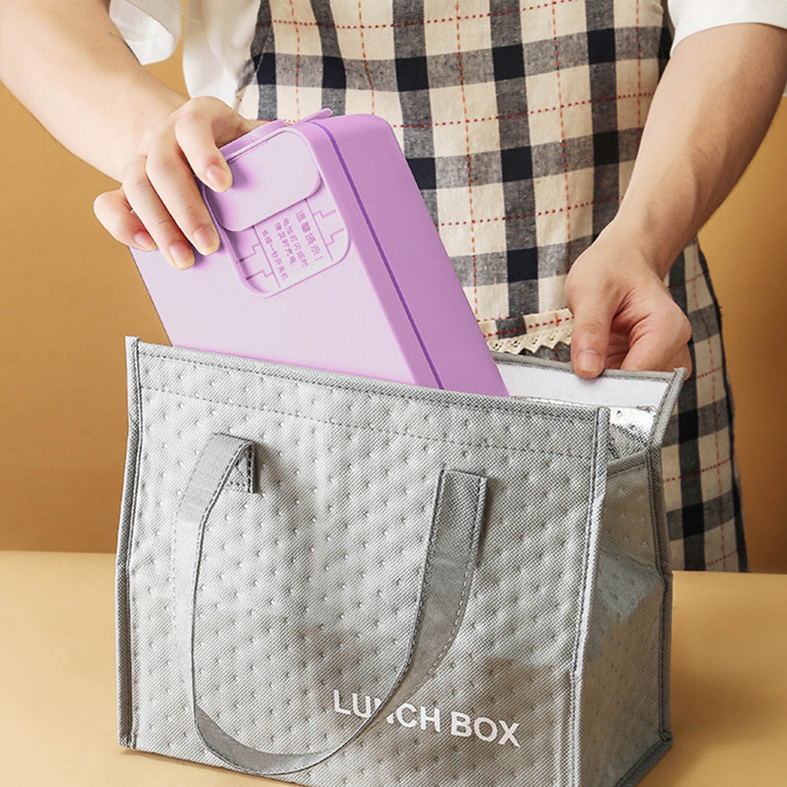 Rechargeable Heated Lunch Box, 1000Ml/33.8Oz Inner Container, Usb Charging, 12000 Mah Battery, Heat Preservation, Stainless Steel, for Car/Truck, Office, Travel (Purple)