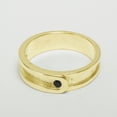 thumbnail image 2 of LBG British Made 9k Yellow Gold Natural Sapphire Mens Band Ring - 25 size options - Size 10, 2 of 6
