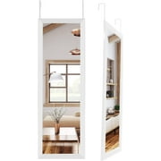 Diayung Full Length Over The Door Mirror, Long Door Hanging Mirror, Large Mirrors for Wall Full Body, Shatterproof Tall Floor Mirror, 42"X14", White