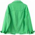 thumbnail image 2 of SHAR Women's casual denim jacket, solid color long sleeve denim jacket, 2 of 4