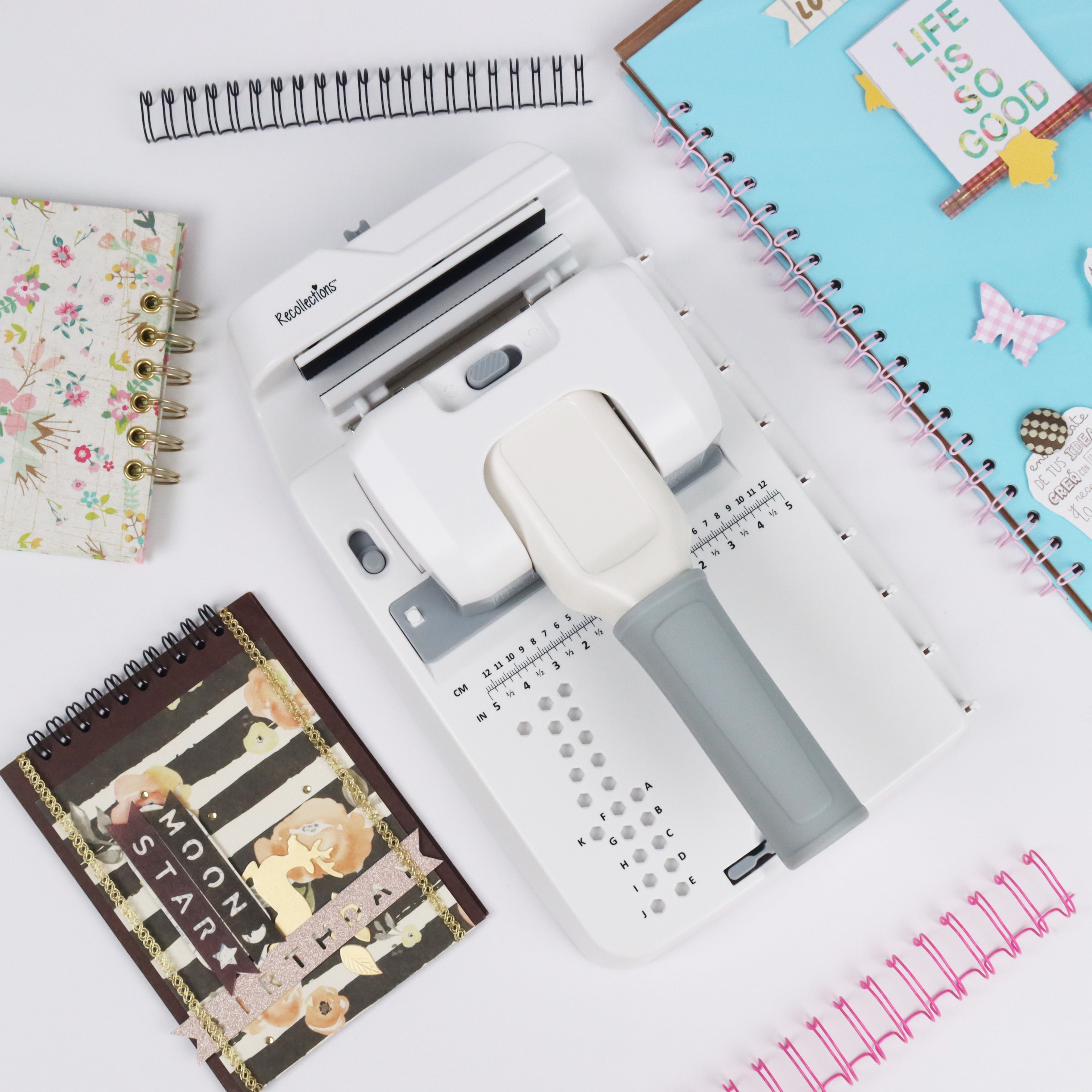 Recollections Punch and Binding Machine - All-in-One Journal and Planner Maker - White - 11.13" x 7" - 3-Piece Set