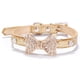 thumbnail image 1 of Collar moderno de cuero con baño de diamantes y anillos para paseos de cachorros, gatos, cachorros y gatitos etiquetados, 1 of 5