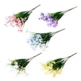 thumbnail image 2 of ZOELNIC 6 Bundles Artificial Daffodil Flowers UV Resistant 28 Heads Home Decoration For Wedding Party Supply, Purple, 2 of 18