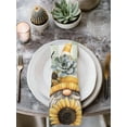 thumbnail image 2 of Yellow Dwarf Cloth Napkins Set of 4 Reusable Dinner Napkins, Sunflower Bee Retro Green White Plaid Cocktail Napkin Washable Table Napkins for Wedding/Holiday Party/Baby Shower 20"x20", 2 of 7