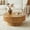 Round-Natural, variant on 31.5" Round Fluted Drum Coffee Table with Hidden Storage, Modern Slatted Accent Table for Living Room & Small Spaces,Natural