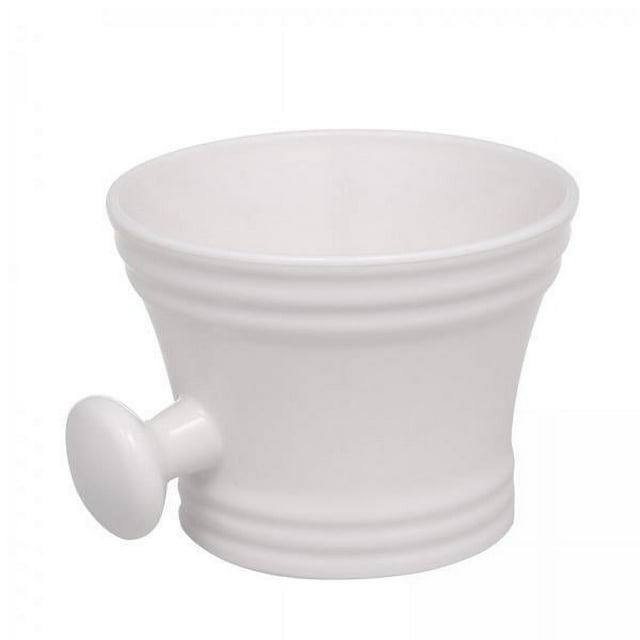 Bunblic 2xbol de Savon à Raser Traditionnel, Cadeaux à Grand Ouverture Bol de Crème à Savon Outils de Rasage pour Barbe, Blanc, 2 Pcs