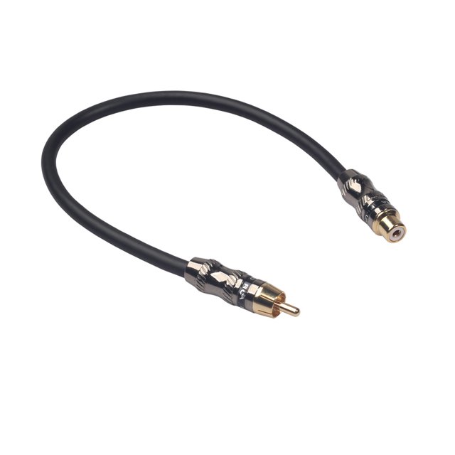 RCA único macho a hembra Cable de extensión Adaptador de audio Cables Cable Línea de alambre Reproductores de DVD TV 0.3m Methold EL0614-00