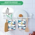 thumbnail image 4 of Yayeee Pot Holders Kitchen Heat Resistant with Pocket 7"x9.8" Cotton Oven Cooking Hot Pads, Dark Blue Hand Drawn Sailboats, 4 of 7
