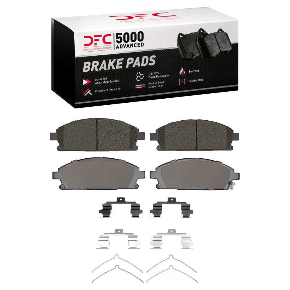 Dynamic Friction Company 1551-0691-01 DFC 5000 Advanced Brake Pads - Ceramic and Hardware Kit - OE