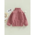 thumbnail image 4 of Bagilaanoe Toddler Baby Girl Boy Corduroy Sweatshirt Long Sleeve Stand Collar Half Zip Pullover 6M 9M 12M 18M 24M 3T Kids Fall Loose Tee Tops, 4 of 9