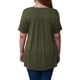 thumbnail image 3 of Sonducket Camiseta de mujer Túnica plisada Top Cuello Manga corta Blusa de encaje de encaje de manga corta Prendas para la parte del cuerpo ejercito verde SG, 3 of 5