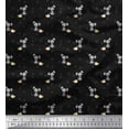 thumbnail image 1 of Soimoi Poly Georgette Fabric Footprint,Cheese & Rat Kids Printed Fabric 1 Yard 52 Inch Wide, 1 of 3