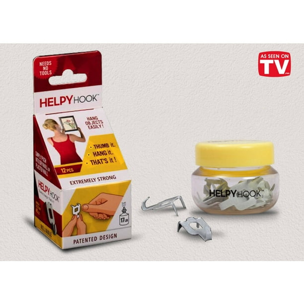 HelpyHook Amazing Picture Hanger, push Hook with Thumb in Drywall