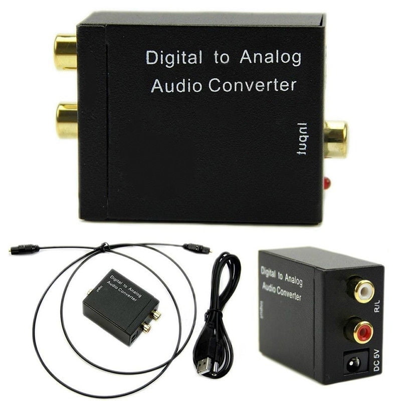 Digital Optical Coax To Analog Rca L R Audio Converter Adapter With