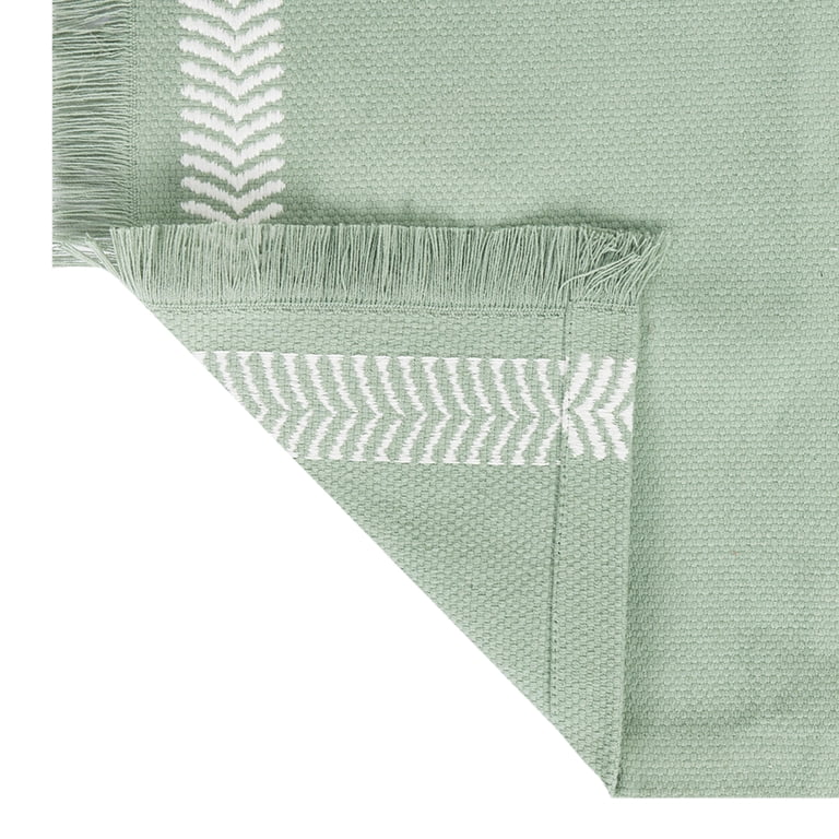 Mainstays Global Woven Green Cotton Table Runner photo 4