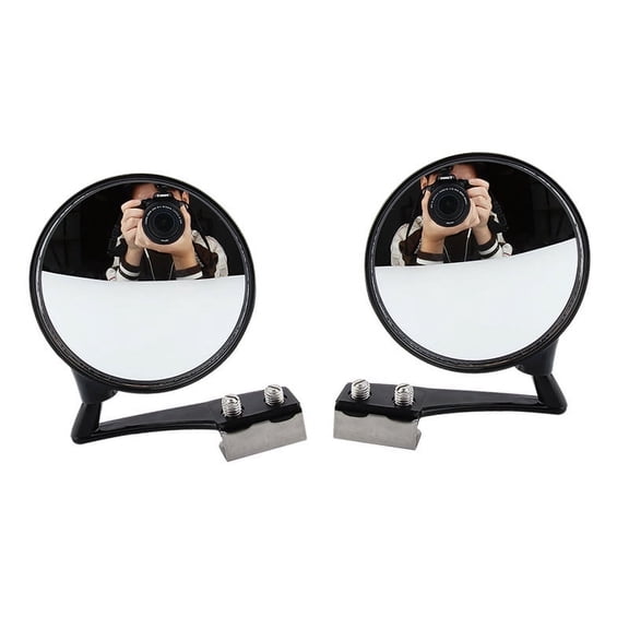 Senseth 2 Pcs Front Wheel Auxiliary Mirror Rear View Mirrors Convex Black