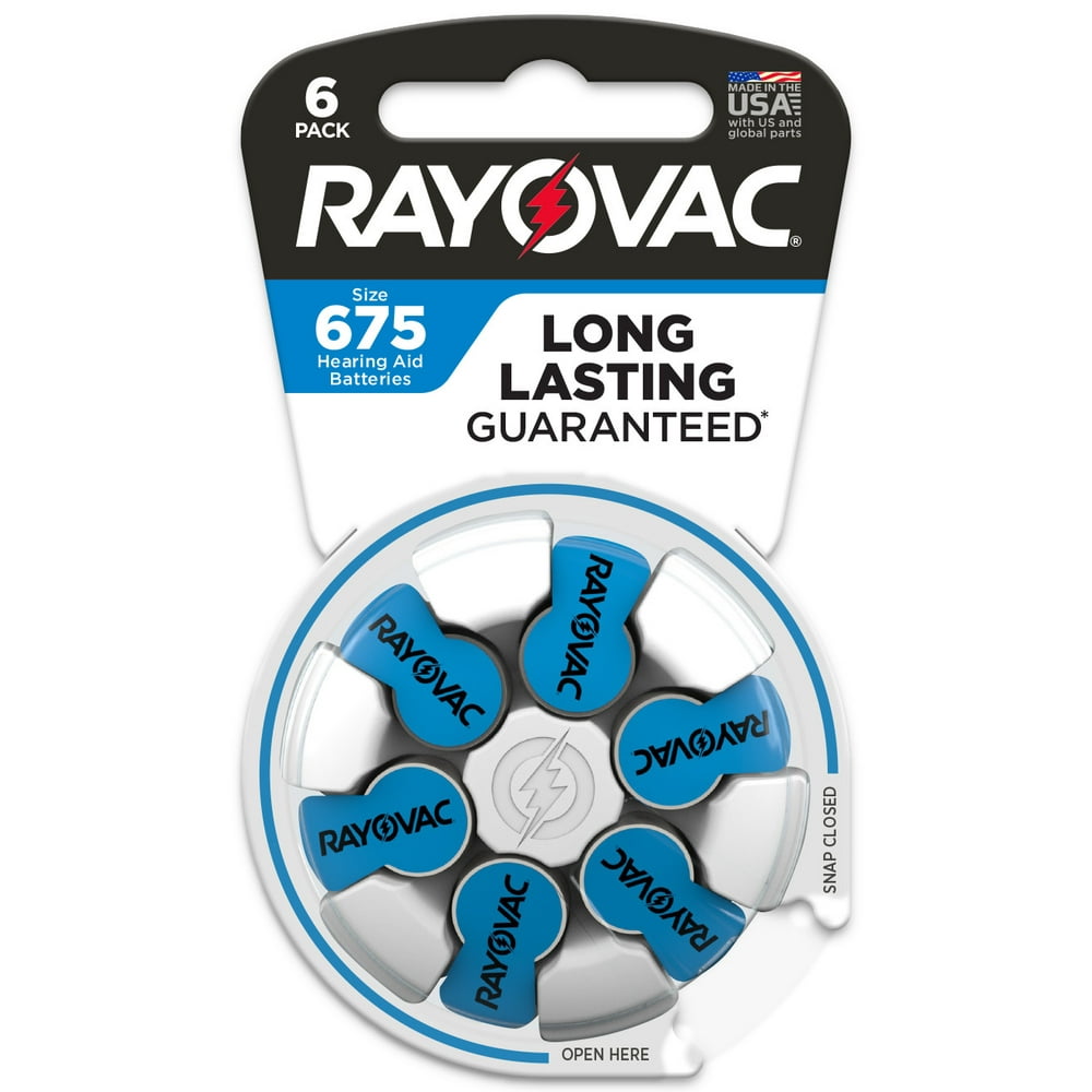 Rayovac Size 675 Hearing Aid Batteries (6 Pack), 675 Batteries