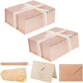 thumbnail image 1 of Lifelum Gift Box Rose Gold Large Gift Boxes with Magnetic Lid 2 Pack 8 x 7 x 3 Gift Box Bridesmaid Proposal Box Sturdy Storage Box for Presents with Lids Contains Card, Ribbon, Shredded Paper Filler, 1 of 7