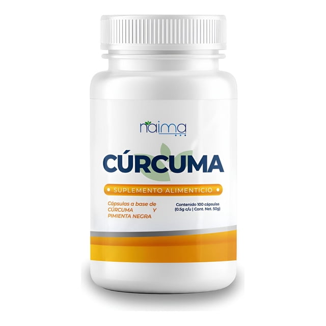 Cúrcuma Con Pimienta Negra 500mg - 100 Cápsulas Por Frasco multicolor