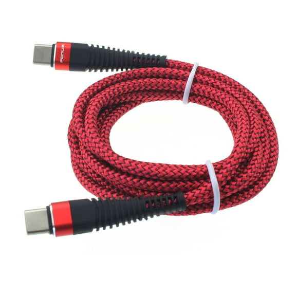 Type-C to USB-C 10ft PD Cable for Moto G Stylus (2022) Phone - Charger Cord Power Wire Sync Braided Fast Compatible With Motorola Moto G Stylus (2022)