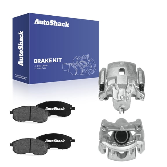 AutoShack Front Brake Calipers & Ceramic Brake Pads for Nissan, Sentra 2011-2019, FWD L4 1.8L 2.0L