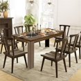 thumbnail image 5 of Homycasa Modern Rectangular Dining Table with Brown Finish and Black Inlay, 5 of 12