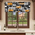 thumbnail image 6 of 2 Pack Valances for Window, Burnt Orange Black Geometric Short Curtains for Kitchen Bedroom Living Room, Modern Color Block Abstract Rod Pocket Small Window Treatment Valance Drapes 60 x 18 Inch, 6 of 8