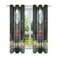 thumbnail image 7 of Yayeee Window Curtains Set of 2 for Living Room Light Filtering 63"x42", Red Sitting on The Moon, 7 of 7