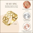 thumbnail image 2 of 14k Rose Gold Hearts Double Band Love Ring (Size 4), 2 of 4