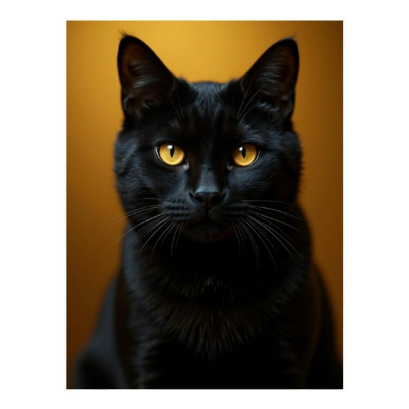 Diamond Art Kit for Adults, Black Cat Orange Eyes Portrait Diamond Painting for Adults Beginners, DIY Diamond Art Painting Kits, 5D Diamond Painting Crafts for Home Decor 12x16 Frameless