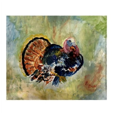 Betsydrake BK1165 Colorful Turkey Throw
