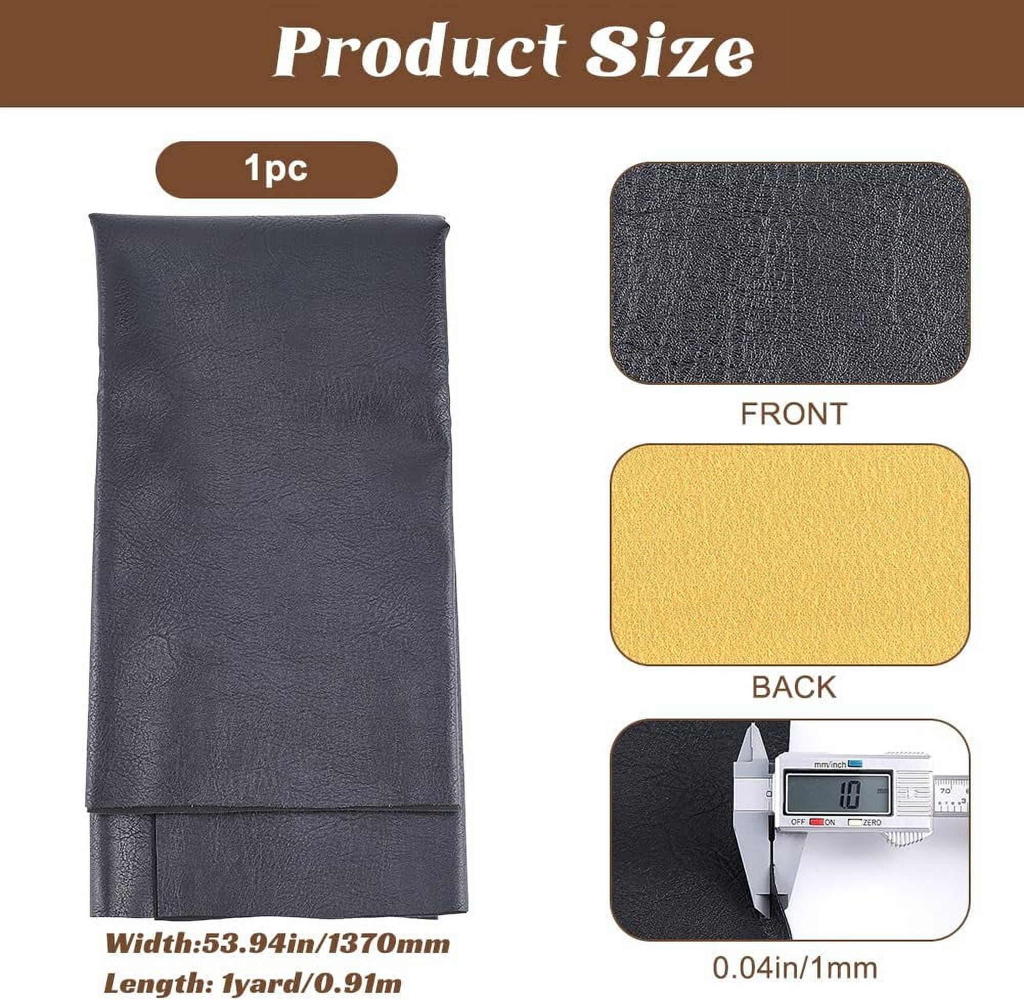 Leather Fabric Black Leather Sheets Material Soft Touch Grain Waterproof Leather Upholstery 1 Yard 54"x36" 1MM Thick for Upholstery Handbag DIY Sewings Crafts Boat Car Sofa for DIY Coconut Brown