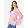 thumbnail image 3 of Roaman's Women's Plus Size Bell Sleeve Lace Jacket, 3 of 6