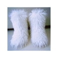 thumbnail image 3 of Woobling Women Comfortable Fuzzy Snow Boots Furry Mid Calf Boot Casual Lightweight Plush Winter Shoes White 8.5, 3 of 3