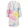 thumbnail image 3 of Long Sleeve Bathrobe for Women Fluffy Women's Nightgowns & Sleepshirts Oversize Fitness Women's Robes House Womens Robe Maroon2, 3 of 5