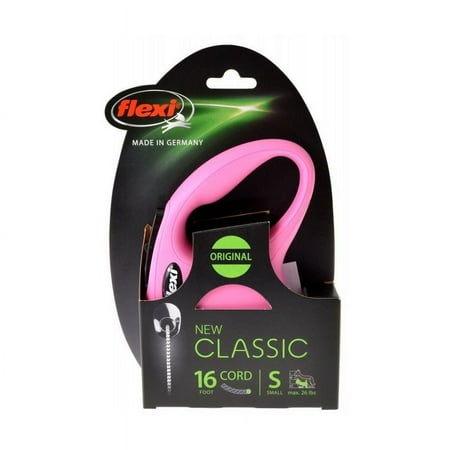 UPC: 0840317107340 | Flexi New Classic Retractable Cord Leash – Pink