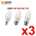 thumbnail image 2 of Bombilla Led C37 para decoración del hogar, 3 piezas, 3W, 5W, 6W, 7W, E14, E27, B22, AC220v-240v, 3000K, 4000K, 6000k, 2 of 4