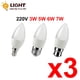 thumbnail image 2 of Bombilla Led C37 para decoración del hogar, 3 piezas, 3W, 5W, 6W, 7W, E14, E27, B22, AC220v-240v, 3000K, 4000K, 6000k, 2 of 4