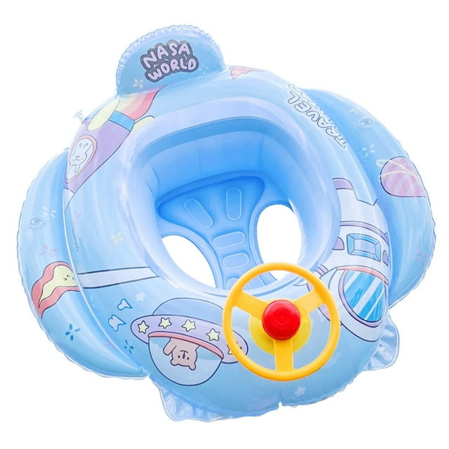 Baby Pool Float 3styles Shaped Baby Swimming Pool Float Cartoon Swimming Ring Inflatable Seat with Steering Wheel Helps 3+ Years Old Learn To Kick And Swim Bath