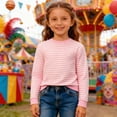 thumbnail image 5 of WOYY Boys Striped Sweatshirt Casual Crew Neck Pullover Unisex Kids Soft Top, Sizes 3-14, 5 of 5