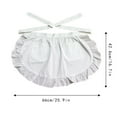 thumbnail image 6 of Walbest Women Maid Costume Apron White Waist Apron with Ruffles And Pockets Kitchen Apron for Cooking Baking Grilling, 6 of 7